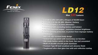 Fenix LD12 Cree XPG LED R5 Flashlight Torch  