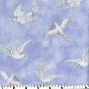  45 Wide Soaring Seagals Sky Blue Fabric By The Yard 