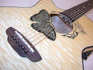 LUNA Fauna Butterfly Acoustic/Electric Guitar LEFT HAND, FAU BTFLY 