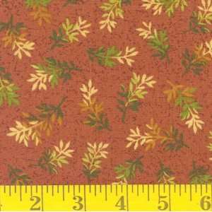  45 Wide Terra Firma Leaves Sienna Fabric By The Yard 