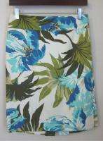 Ann Taylor Loft sz 2 silk cotton blend brilliant floral short skirt 
