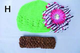 Baby Toddler Crochet Hat/Beanie Headband flower NEW  