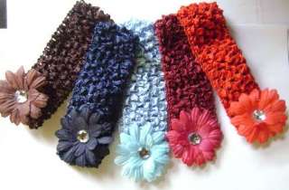 Baby Toddler Girls Crochet Headband flower colour x 1  