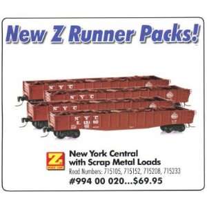  Micro Trains Z 4 Car Runner Pack   New York Central with Scrap 