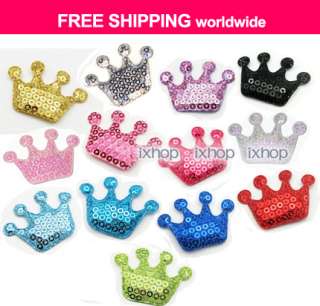 25 pcs Princess Bling Crown Fairytale (U PICK Color)Applique 7100/10 