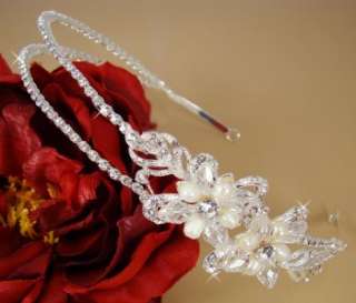 Crystal & Pearl Headband Tiara & Jewelry Set  