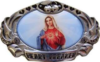3D Virgin Mary Picture Belt Buckle true love  