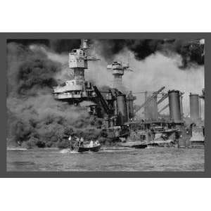 Paper poster printed on 20 x 30 stock. USS West Virginia at Pearl 
