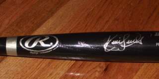 SUPER RARE Kirby Puckett Autograph Black Rawlings Baseball Bat JSA 