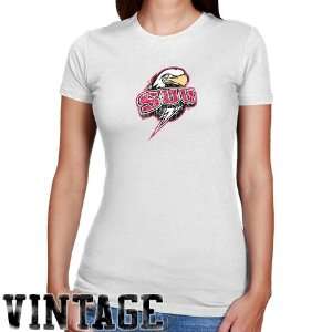 Southern Utah Thunderbirds Ladies White Distressed Logo Vintage Slim 