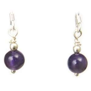  Dainty Amethyst Gemstone Dropper Earrings by Dragonheart 