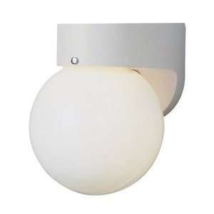   Light Globe Flush Mount, White Finish with White Polycarbonate Glass