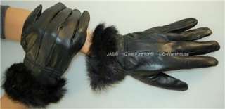 Punk Rock Goth Gloves Man Made Leather HEART Black  