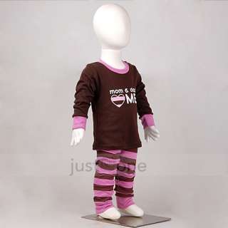   Boy Girls Cute Pattern Sleepwear Tops + Pants Pajama Set 2 7Y  