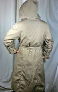 Vtg 70s Hooded Wool Lined Rain Trench Coat Jacket 11/12  