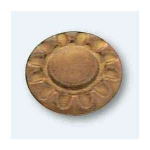Ceramic Knob Satin Glazed Saddle Brown Stoneware Flower Pattern 1 1/2 