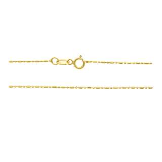 14KT YELLOW GOLD   20 1.0 MM BAR + BEAD NECKLACE CHAIN  