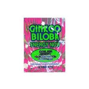 Energy Now Gingko Biloba Herbal Supplement 3 Pills per pack, Lot of 