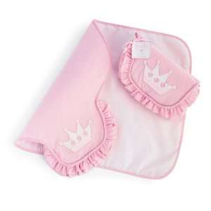   Pie Baby Little Princess Pink Gingham Diaper Changing Mat, Crown Baby