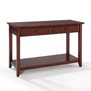   Furniture Sofa Table With Storage Drawers in Vintage Mahogany Finish