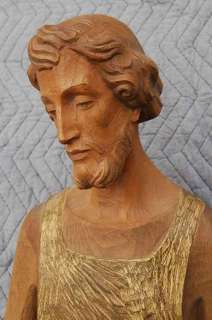 Hand Carved Wood Statue of St. Joseph + + chalice +  
