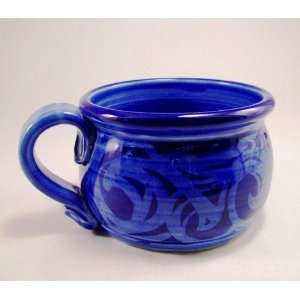  Blue Celtic Ceramic Soup Mug created by Moonfire Pottery 