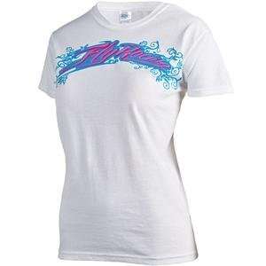    Fly Racing Womens Script T Shirt   2010   Large/White Automotive