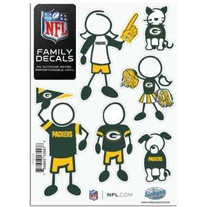  Green Bay Packers 5in x 7in Family Car Decal Sheet 
