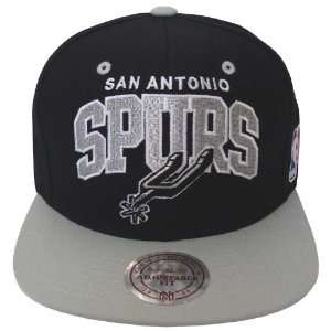 San Antonio Spurs Retro Mitchell & Ness Block Hat Cap Snapback Black 