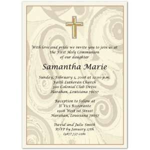  Marble Cross Communion Invitations 