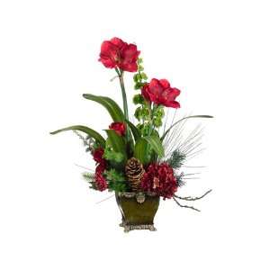  29Hx16Wx18L Amaryllis/ Bell of Ireland/Rose in Pot Red 