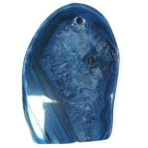  47mm blue druzy agate freeform pendant bead
