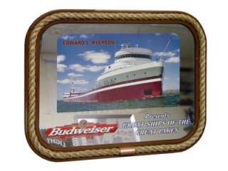 Budweiser RYERSON Boat Framed Rope Mirror Great Lakes  