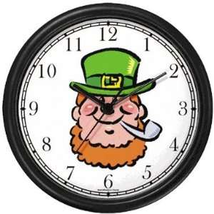  Leprechaun with Pipe Irish or Celtic Theme Wall Clock by 