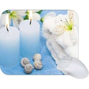  Rikki Knight White Candle Spa Design Mouse Pad Mousepad 