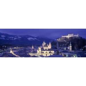  City at Night, Salzburg, Austria by Panoramic Images 