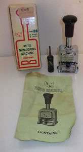 Vintage Lightning auto numbering machine BB in box  