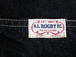 Nwt Ralph Lauren Rugby Indigo Blue Denim Sack Tote Bag  