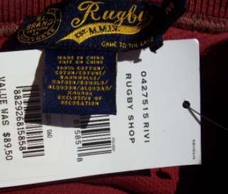   Brand new with tags, Mens Ralph Lauren Rugby ribbed shirt small $89