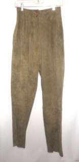 VINTAGE PIA RUCCI GREEN SUEDE PANTS, SIZE 8 TAG $224  