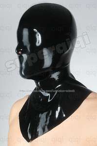 100% Latex rubber 0.8mm Hood Mask wear suit fancy dress thick cool 
