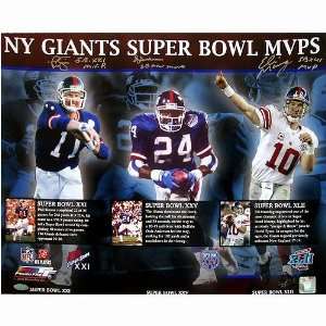  OJ Anderson Eli Manning and Phil Simms Triple Signed 16x20 