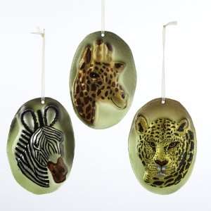  12 Jungle Safari Zebra, Leopard and Giraffe Animal Head 