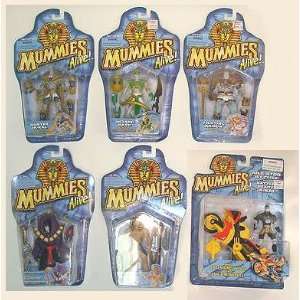  Set of 6 Mummies Alive Action Figures and Vehicle Toys 