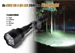 cree 6 led flashlight torch 2000lm lamp sku dc10 3