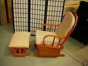 3411T~NEW Glider Rocker Chair Ottoman Oak Finish Wood  