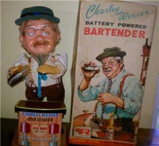   Bartender Battery Operated Toy 1962 Rosko Roy Rogers Toys Works
