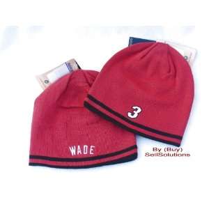 MIAMI HEAT NBA ADIDAS DWYANE WADE Reversible Red/Black Knit Beanie Hat 