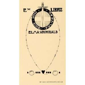  1908 Print Art Nouveau Elma Archibald Non Sine Pulvere 