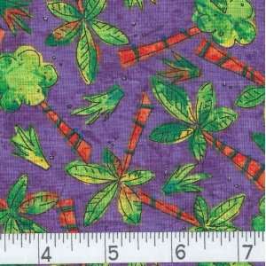   Wide Zippity Palms   Purple Fabric By The Yard Arts, Crafts & Sewing